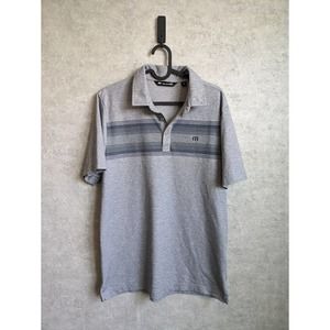 Travis Mathew Polo Golf Shirt Performance Heather Grey Color Block Size Medium
